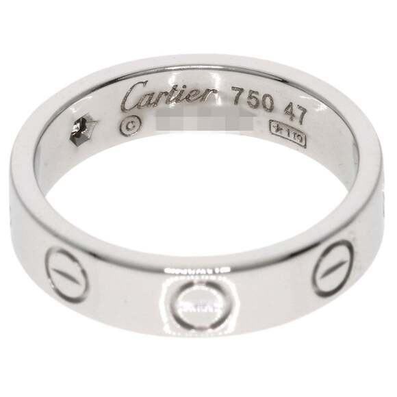 CARTIER 18k Silver Diamond Love Ring #47 - Picture 4 of 8